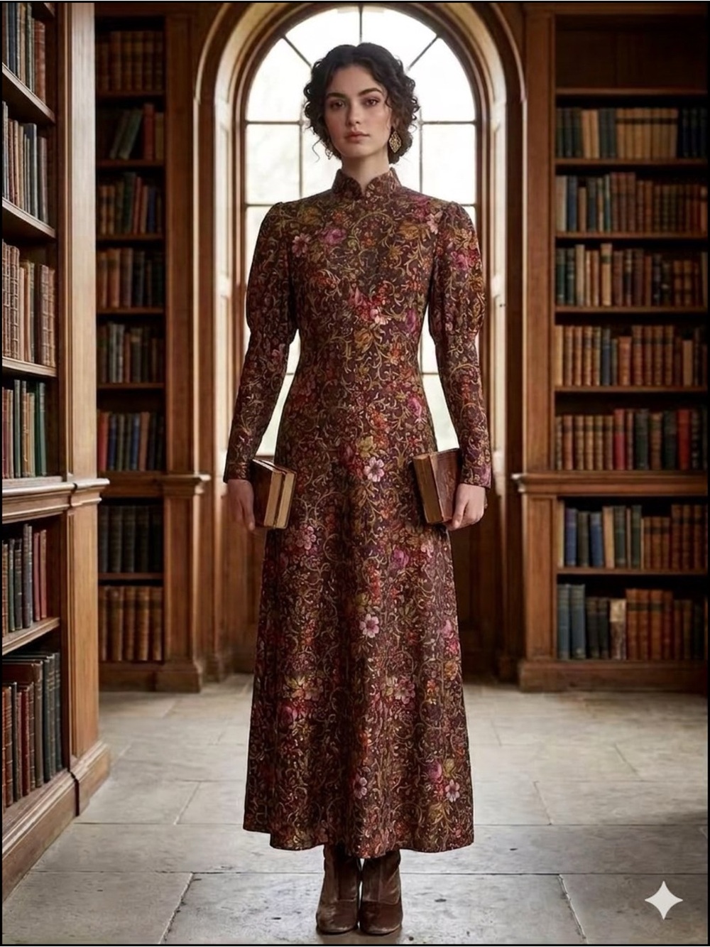 RARE Vintage 70s Rütta Made In Finland Edwardian DeadstockMaxi Dress Floral 36